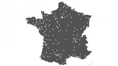 Carte de l'implantation des agences Samsic Emploi