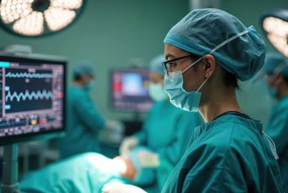 Soignant dans un bloc opératoire